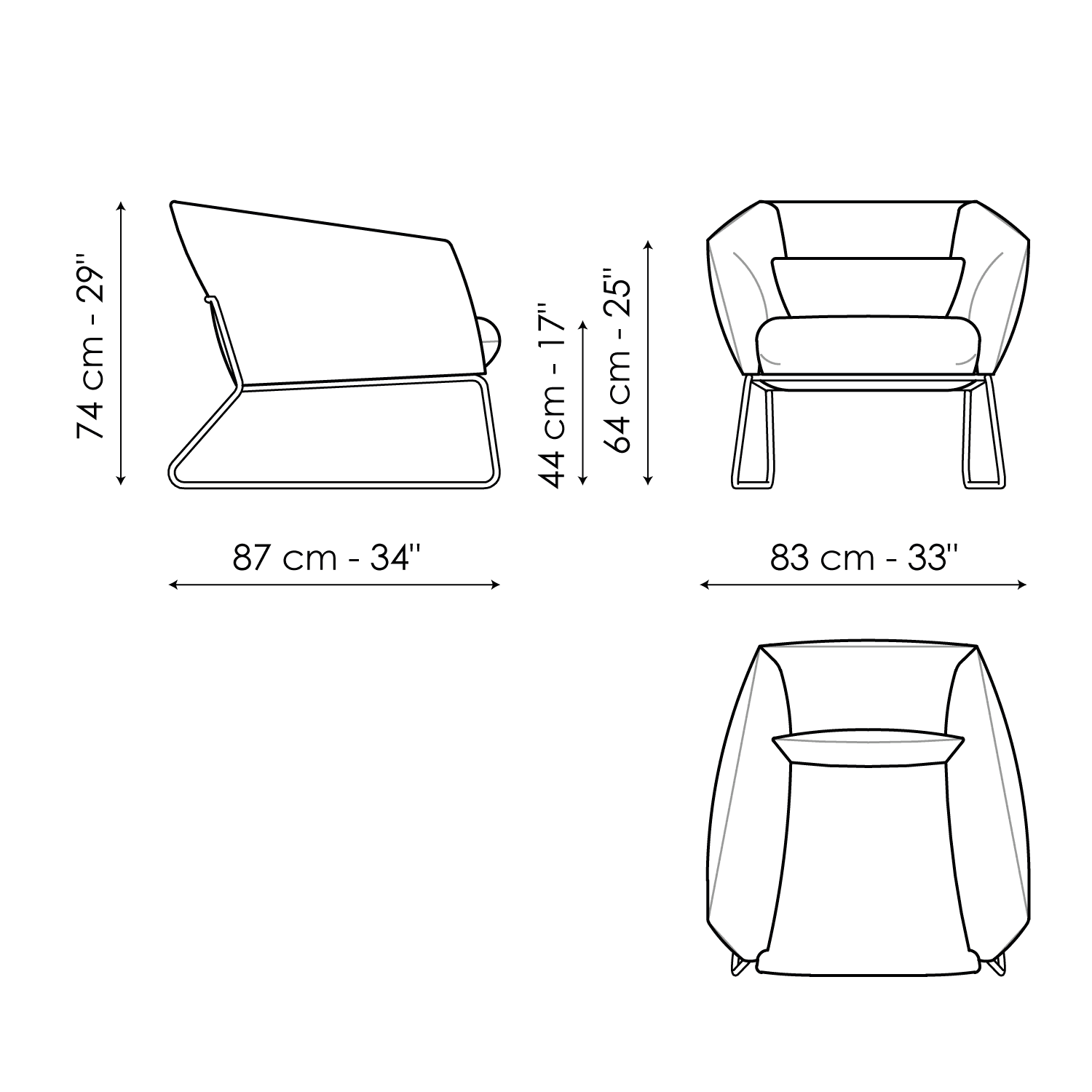 ARMCHAIRS AND POUFS