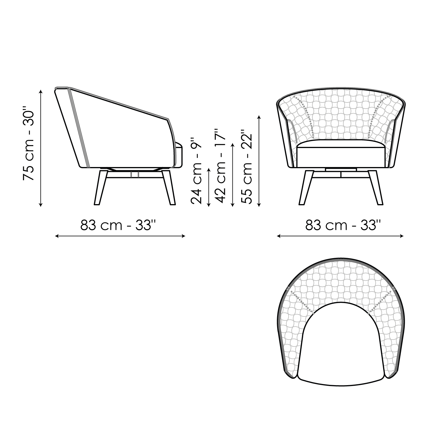 ARMCHAIRS AND POUFS
